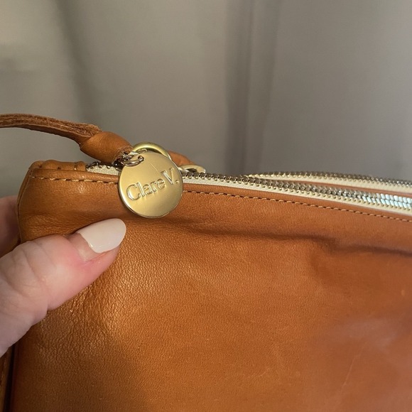 CLARE  V. Double Sac Bretelle Tan Neptune Brown Shoulder Bag Clutch Purse NEW - Picture 8 of 16